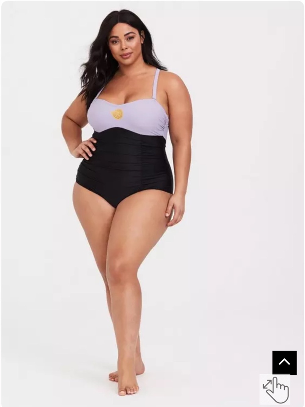 Torrid Size 2, 2X, Disney The Little Mermaid Ursula Wireless One-Piece Swimsuit - Picture 3 of 14